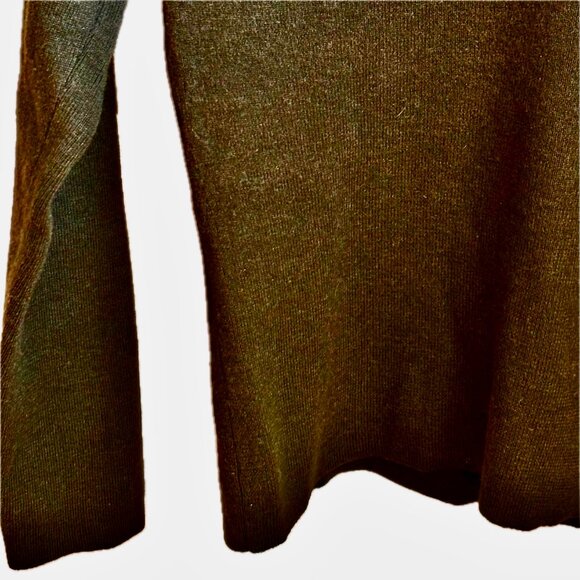 Banana Republic Sweater Women's M Chocolate Brown Merino Wool V-Neck Long Sleeve - Picture 4 of 8